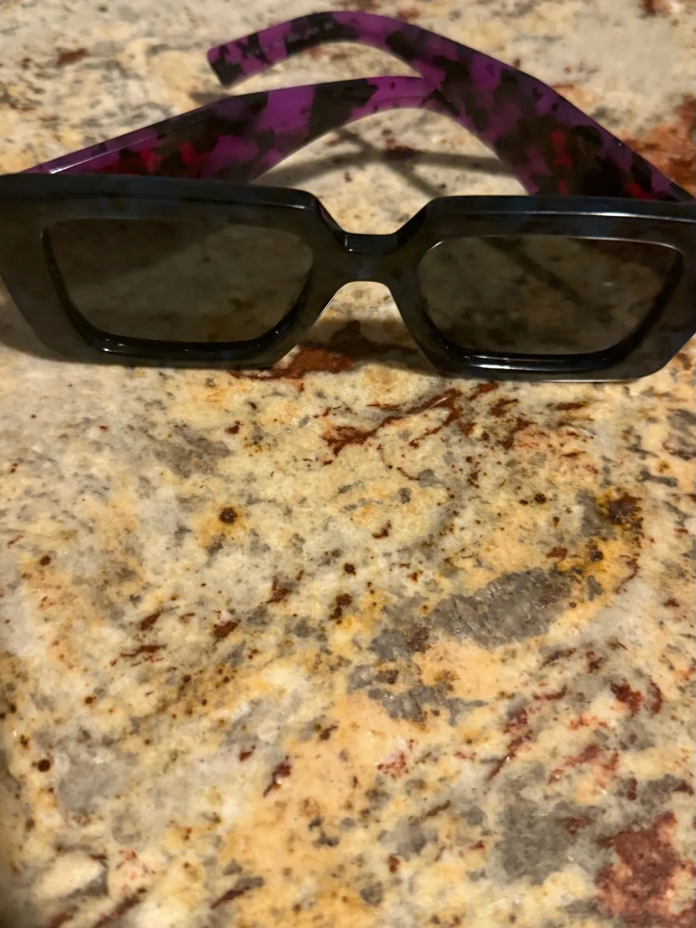 Authentic ) Prada Women’s Frames with Purple Pattern Arms Sunglasses